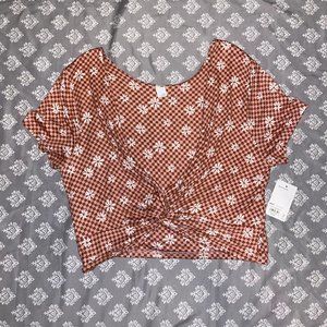 Pink Knotted Crop Top